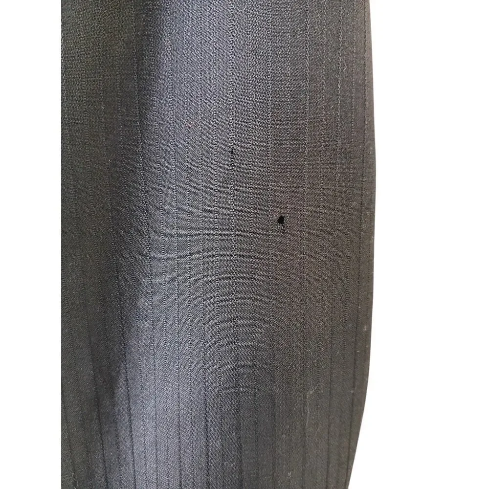 Cecil Gee Navy Blue Blazer Jacket 48 Made in Switzerland Viscose Pinstripe Hole